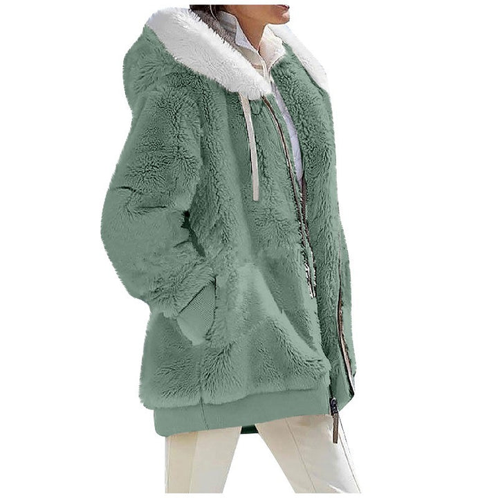 Plüsch Winterjacke mit Kapuze