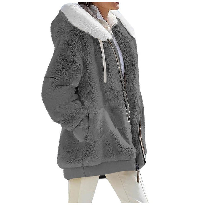 Plüsch Winterjacke mit Kapuze