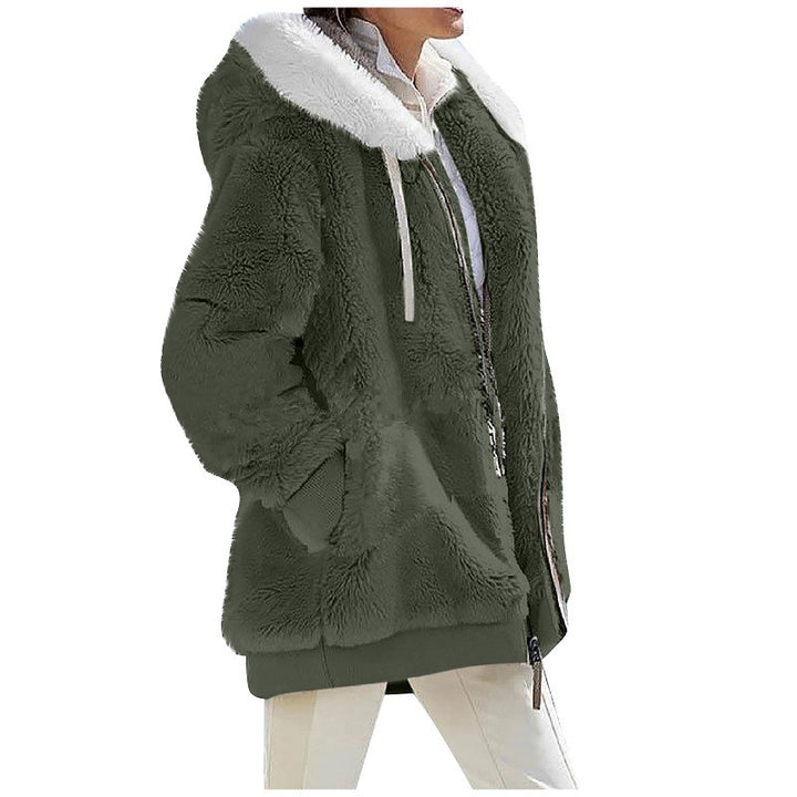 Plüsch Winterjacke mit Kapuze